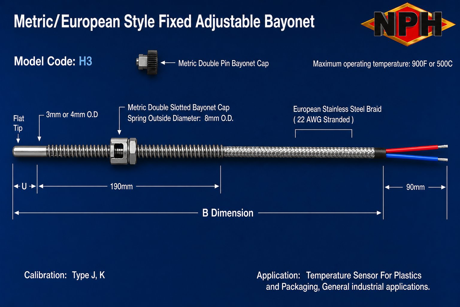 NPH European Fixed Adjustable Bayonet-H3